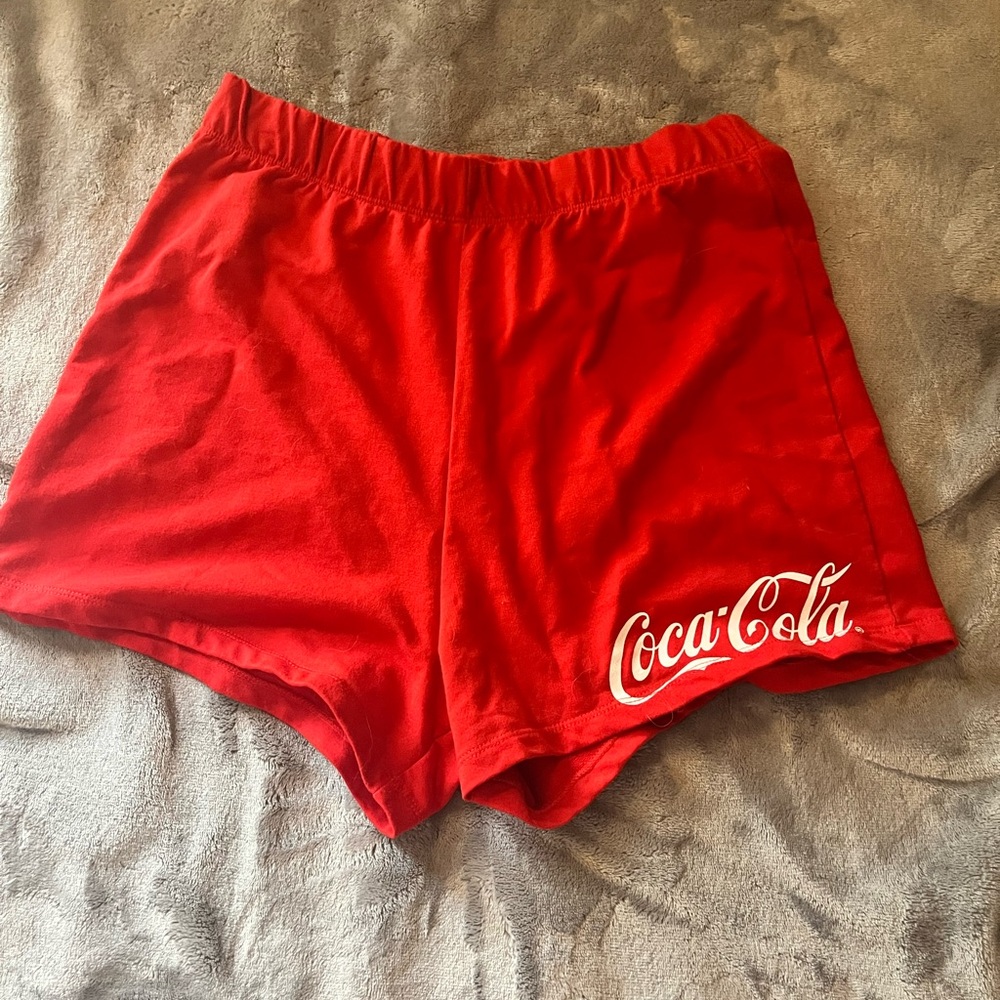 Coca Cola Red Athletic Shorts Lightweight Elastic Waist